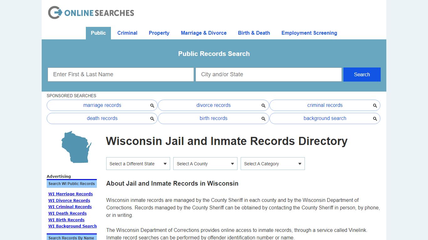Wisconsin Jail and Inmate Records Search Directory
